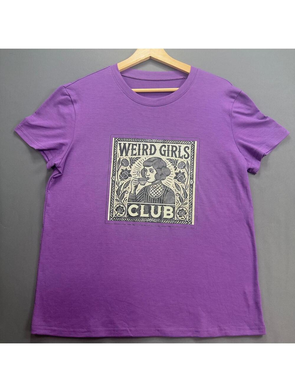 "Weird‎ Girls Club" Short Sleeve T-Shirt Purple Medium